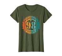 Asombroso Asombrosa Desde 1981 Cumpleaños Hombre Mujer Camiseta, Mujer, Verde Oliva, L