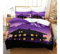 Asombroso Juego De Cama Los Alpes Silhouette Microfibra E Impresión 3D con Cremallera Ultra Suave Ideal para Sala Decorada para Adultos Y Niños