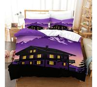 Asombroso Juego De Ropa De Cama para Los Alpes Silhouette Sala Decorada Ultra Suave Microfibra E Impresión 3D con Cremallera para Familiares Y Adolescentes