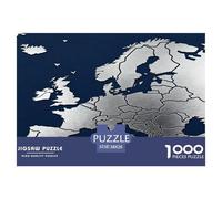Asombroso Puzzle Imposible,desafío para Adultos Mapa de Europa Juego Educativo 1000 Piezas Obra De Arte De Juego De para Adultos Y Niños Mayores De 12 Años 38x26cm/1000pcs