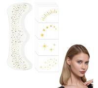 ASOMI 8 parches de maquillaje dorados para el rostro, pecas brillantes, parches de maquillaje brillantes, resistentes al agua (dorado)