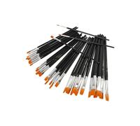 Asortimento de pinceles resistentes con cerdas planas sintéticas y mango corto barnizado. Ideal para la pintura en vidrio y