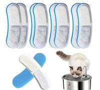 ASOUUNLD 16 Piezas Filtro para Fuente de Agua para Gatos, Filtros de Fuente para Gatos de Triple Filtración 8 Filtros de Carbón + 8 Esponjas de Espuma Filtros Fuente Gatos Compatible con WF300/410/450