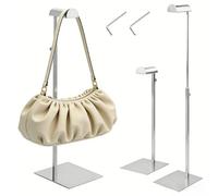 ASOUUNLD 2 Piezas Expositor de Bolsas Ajustable, Soporte de Bolsa de Metal Ajustable 36.5-60CM Expositor de Bolsas Regulable en Altura Expositor de Bolsas de Acero Inoxidable para Sombrero, Bolso