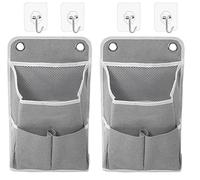 ASOUUNLD 2 Piezas Organizador Colgante,Organizadores Armario Colgantes de Lino con 4 Ganchos, Organizador de Pared con Bolsillos Estantes de Almacenamiento Colgantes para Hogar,Baño,Caravana y Cocina