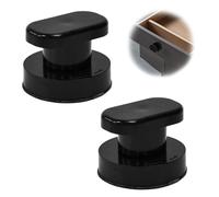 ASOUUNLD 2 Piezas Potente Mango de Ventosa Tirador Ventosa Manijas de Puerta con Ventosa Puerta Cristal Mangos de ABS para Baño Cocina Armarios Frigorífico, sin Taladrar (Negro)