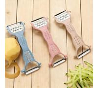 ASOUUNLD 3 Piezas Pelador Multifuncional, Pelador 2 en 1 Acero INOX Pelador de Doble Función de Acero Inoxidable Peladors de Verduras Peladors de Patatas con Mango para Pelar y Cortar Juliana