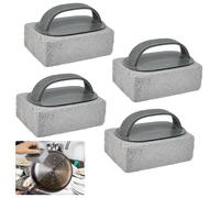 ASOUUNLD 4 Piezas Piedra de Limpieza de Pómez, Bloque para Limpieza de Parrilla Bloque de Limpieza de Piedra Pómez con Asa Ladrillo de Limpieza de Parrilla para Lavabo Barbacoa Baño Piscina
