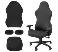 ASOUUNLD 4PCS Funda para Silla de Juegos, Funda de Sillas de Oficina Elástica con Reposabrazos Funda Silla Gamer Funda para Silla de Escritorio, Extraíbles Lavables para Sillas de Ordenador, Gaming