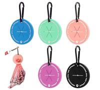 ASOUUNLD 5 Piezas Soporte de Bolsas de Basura de Mascotas, Transportador de Bolsas de Basura Manos Libres Porta Bolsas Caca Perro con Carabinón Accesorios para Pasear Perros