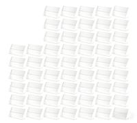ASOUUNLD 50 Piezas Soporte de Etiquetas de Acrílico, Portatarjetas Exhibición de Letreros Soporte Acrílico de la Etiqueta Titular Mini Etiquetas de Acrílico para Tiendas Restaurantes Oficina(6 x 4 cm)