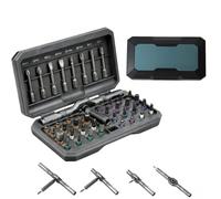 ASOUUNLD Juego de Destornillador Magnético 42 en 1, Juego Carraca Pequeña Destornillador de Trinquete con Manija en T y Estuche de Almacenamiento para Trabajos de Precisión (PH, SL, Torx, Hex, PZ, U)