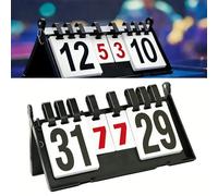 ASOUUNLD Marcador Deportivo, Marcador Flip de 4 Dígitos Portátil Marcador de Puntuación Flip Marcador Deportivo Plegable Marcador de Mesa Portátil para Baloncesto, Fútbol, Béisbol,Tenis (38x21cm)