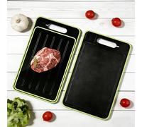 ASOUUNLD Tabla de Descongelación 4 en 1, Bandejas de Descongelación Rápida, Descongelar, Cortar, Rallador Especias y Afilador Cuchillos, Placa de Descongelación Rápida de Alimentos (31.1x21cm)