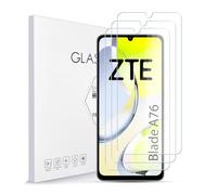 Asoway Protector de Pantalla para ZTE Blade A76 5G Cristal Templado [3 Piezas], Dureza 9H, Antiarañazos, Antihuellas, Sin Burbujas, Ultra Resistente, Fácil de Instalar