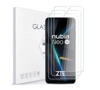 Asoway Protector de Pantalla para ZTE Nubia Neo Cristal Templado [3 Piezas], Dureza 9H, Antiarañazos, Antihuellas, Sin Burbujas, Ultra Resistente, Fácil de Instalar
