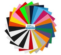 Asoway Vinilo Textil Termoadhesivo 26PCS, Vinilos de Transferencia de Calor, Heat Transfer Vinyl para DIY Logotipos, Camiseta y Tejidos Varios,