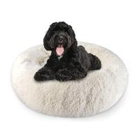 Aspand Cama de Perro y Gatos con Borde Elevado y Relleno de algodón Suave,76cm - Cómodo y Acogedor lecho para Mascotas - Cubierta de Felpa Larga y Suave - Base Antideslizante,Beige