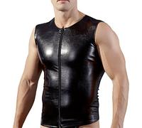 Aspecto De Piel Con Cremallera Tanque Negro Negro Xl
