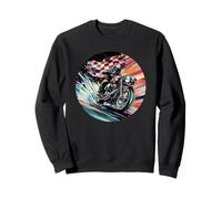 Aspecto Genial de Carreras con Esta Motocicleta y línea de Meta Sudadera