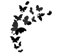 Aspecto sofisticado que mejora tus paredes con este juego de 14 decoraciones acrílicas de espejo de mariposa (negro)