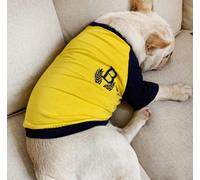 Aspen Global Camisa de perro a juego y camisa del dueño con letras bordadas de algodón elástico para padres y mascotas, mamá y camisa de mascota se venden por separado (amarillo solo para mascotas, XL