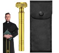 Aspergillum religioso Genérico Aspergillum de bolsillo - Cobre de 5 pulgadas | Distribuidor religioso con bolsa de almacenamiento de cuero, botella de agua bendita portátil | Herramienta de bendición