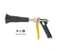 Aspersor agrícola de alta presión rotación completa modos de pulverización ajustables cuerpo de aleación resistente a fugas múltiples salidas para negro 28 x 13 cm para césped césped camas de flores