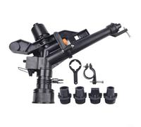 Aspersor basculante ajustable con rosca hembra de 1.5 pulgadas, rotación de 360 grados para rociador de impacto para riego de gran área, granja, huerto, césped, jardín,
