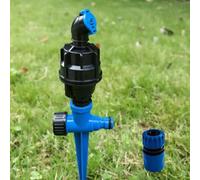 Aspersor de agua giratorio de 360 grados, sistema automático de riego de jardín con estaca para el suelo y conexión rápida para césped, parche de verduras, planta al aire libre (B)