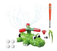 Aspersor de agua infantil para jardín, cocodrilo béisbol juego de patio trasero para niños, divertido aspersor giratorio de 360 grados para niños, fiesta, piscina, parque, vacaciones y verano 3+ años