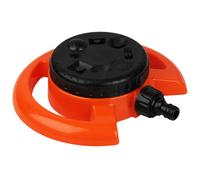 Aspersor de césped naranja con 8 patrones de riego