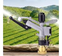 Aspersor de impacto con soporte de trípode, rotación automática de 360° para riego de áreas grandes, ideal para patio, jardín y césped, interfaz de rosca interna