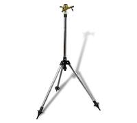 Aspersor de impulsos sobre trípode de acero inoxidable con aspersor de zinc para riego de césped, 55-88 cm, altura de 450 m², superficie de riego