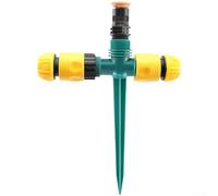 Aspersor de jardín con rotación automática de 360 grados, boquilla ajustable para riego por niebla fina y opciones de conexión flexibles para riego de césped (F)