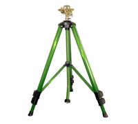 Aspersor de jardín con trípode resistente con cabezal de aleación de aluminio ajustable giratorio 360 grados para necesidades de riego de césped y jardín