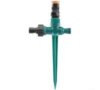 Aspersor de jardín giratorio automático 360 grados patrón de pulverización conector de manguera de ángulo ajustable para riego de jardín al aire libre (E)
