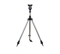 Aspersor de soporte de trípode de acero inoxidable con pulverización giratoria de 360 grados y ajuste telescópico para un riego eficiente de césped y guardería (A)