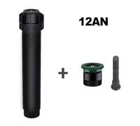 Aspersor emergente con sistema de aspersor, cabezal de aspersor emergente ajustable de 360 °, boquilla de riego dispersa enterrada para un riego eficiente del jardín (verde)