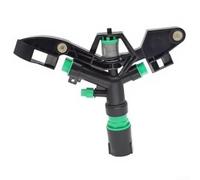 Aspersor giratorio de jardín de 360 grados, brazo de cuatro boquillas para riego de césped, grandes áreas, rango de pulverización personalizable, sistema de riego automático, negro, 1 pulgada