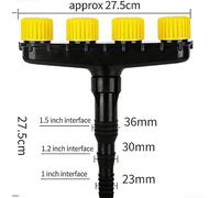 Aspersor Mano 4 Cabezas Flujo Controlable Jardín(4) | 3 cabezas giratorias, flujo ajustable, para ideal césped grande, material , conexión estándar