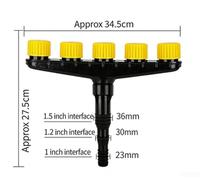 Aspersor Mano 4 Cabezas Flujo Controlable Jardín(5) | 3 cabezas giratorias, flujo ajustable, para ideal césped grande, material , conexión estándar