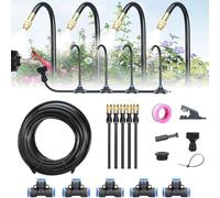Aspersores De Jardín 360° For Césped, Trípode Altura Ajustable For Rotación Automática Y Radio Pulverización 6-12M(16.4Ft Set (16.4Ft hose+5 Nozzles))
