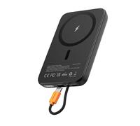 AsperX Batería externa magnética para MagSafe, 10.000 mAh, 22,5 W, PD, cable USB-C, carga rápida, cargador inalámbrico inalámbrico con pantalla LED, compatible con iPhone 17/16/15/14/13/12