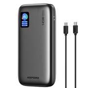 AsperX Laptop Power Bank 100W 24000mAh Quick Charge Powerbank USB C Baterías externas para teléfono móvil con indicador LED para Phone 16, 15 14 Pro, MacBook, iPad, Tablet y Steam Deck (gris oscuro)