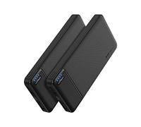 AsperX Power Bank, 2 Piezas 10000mAh Batería Externa Carga Rapida, Batería Portatil USB C Input & Output, Powerbank Compatible con iPhone Samsung Airpods Huawei iPad Xiaomi Tablet, Negro y Negro