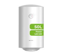 Aspes Termo Eléctrico 50 Litros, AT5001S. 1500W, Kit de Montaje Incluido, Resistencia de Acero Esmaltado, Termostato Manual, Temperatura Máx 70 º, Blanco nergética Clase C