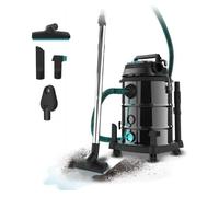 Cecotec Aspirador de Sólidos y Líquidos de Metal con Cable de 30L Conga Rockstar Wet & Dry Steel Pro Tool. 1600W, Mayor Durabilidad y Resistencia, Incluye Enchufe para Herramientas, Kit de Accesorios