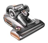Aspirador colchón aspirador anti ácaros y chinche de cama eléctrica ciclónica, 600 W, ultrasonidos UV, vibración calefactora 60 °C, elimina el 99,99 % de los ácaros (gris)