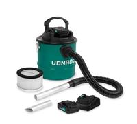 Aspirador de cenizas inalámbrico 20V - 2.0Ah - depósito de 12L | Incl. 2 baterías y cargador rápido